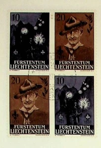 Liechtenstein Sc 315-16 USED BLOCK OF 4 OF 1957 - SCOUTS - (SC1) - Picture 1 of 1