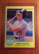1988 STAR COMPANY MARK MCGWIRE GLOSSY PROMO CARD - ROOKIE HOMER KING  GRADABLE