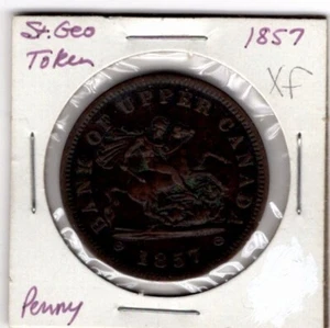 Canadá - ficha de San Jorge - 1 centavo - 1857 - estado XF - Imagen 1 de 2