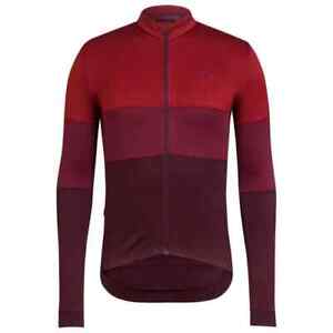 USED MAROON RAPHA LONG SLEEVE TRICOLOUR CLASSIC LONG SLEEVE CYCLING JERSEY 2XL