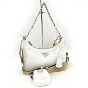 Prada Shoulder Bag Re Edition 2005 Nylon White 1Bh204 - Picture 1 of 10