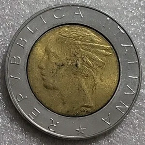 1988 Italy 500 Lire Bi-Metal Coin (B213) - Picture 1 of 3