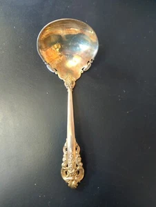 Wallace Grande Baroque Sterling Silver 5 7/8" Sauce Ladle W/ Monogram - Picture 1 of 6