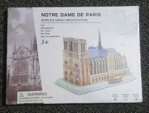 World's Great Architecture - Notre-Dame de Paris 3D Model Puzzle 44pc NEW - Picture 1 of 4