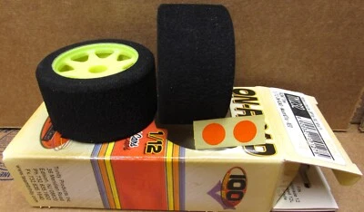 Trinity TRC On-Road 1/12th Pan Car Front Red Foam Tire on Yellow 8 Spoke Rim - Image 1 of 4