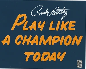 RUDY RUETTIGER SIGNED 8X10 NOTRE DAME FOOTBALL MOVIE PLAY LIKE A CHAMPION NAVY - Picture 1 of 1
