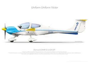 Diamond DA40-D VH-UUV LTF 2019 - A3+ Profile Print - Bild 1 von 4