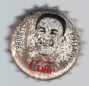 1964 65 HOCKEY COCA-COLA COKE BOTTLE CAP WITH CORK Reg Fleming BOSTON BRUINS