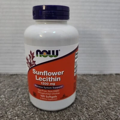 Подсолнечный лецитин 100 гелевых капсул By Now Foods 1200 мг - Изображение 1 из 4