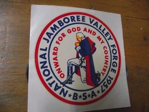 1957 BSA NATIONAL JAMBOREE VALLEY FORGE DECAL 3" MINT FREE SHIP TO USA - Picture 1 of 2