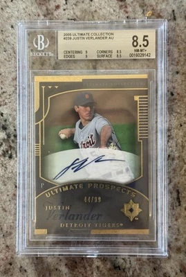 2005 Upper Deck Ultimate Collection Justin Verlander RC Auto 44 / 99 - BGS 8.5 - Image 1 of 2