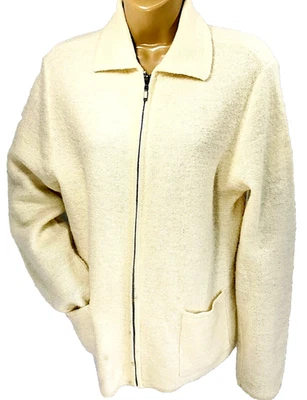 Chaqueta de Lana Casual Corner Annex Vintage M Mujer Tejida Cremallera Crema Pescador Lujo Foto 1 de 4