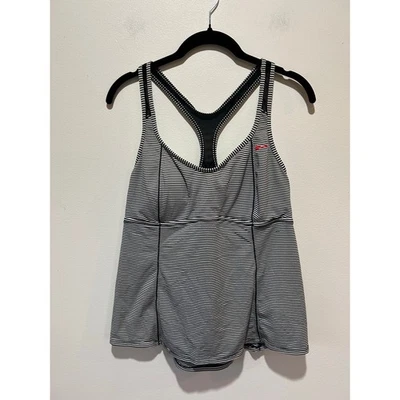 Nike Dry Fit Running Camiseta sin mangas deportiva Sujetador incorporado Azul Blanco Rayas Talla XL  Foto 1 de 4