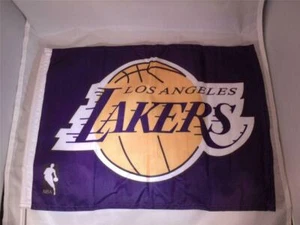 LA LAKERS Basketball Auto-Fahne MIP 12 1/2" x 16" mit Flexstütze & Fensterclip - Bild 1 von 1