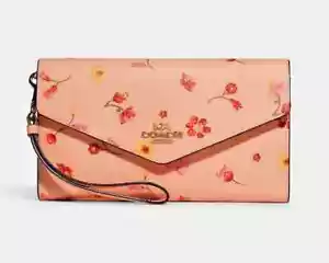 NEW coach envelope wallet With floral Print Mystical - Picture 1 of 3