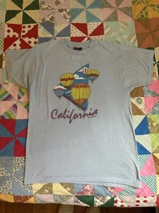 California Single Stitch Vintage Tee T-Shirt Baby Blau Heißluftballons - Bild 1 von 3