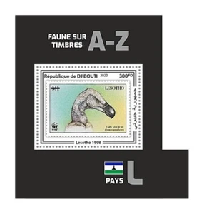 Djibouti - 2020 WWF Bird Stamp on Stamp - Stamp Souvenir Sheet - DJB200324b10 - Imagen 1 de 1