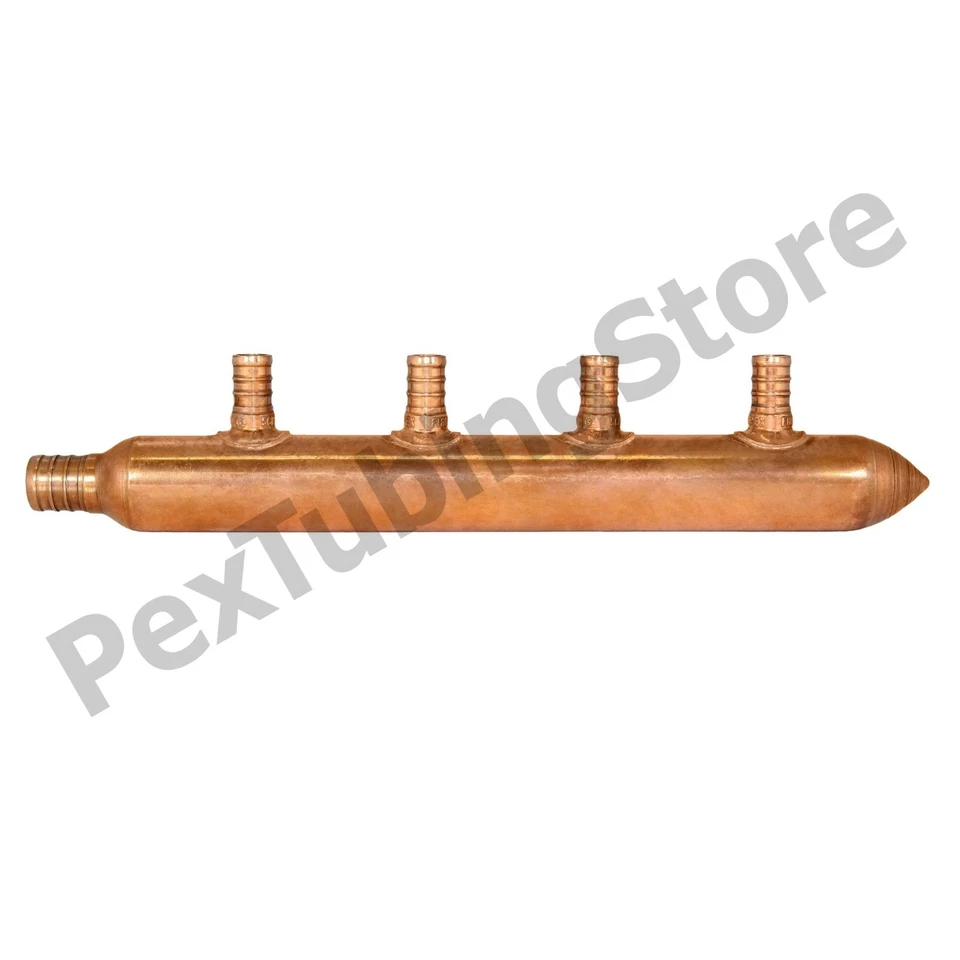 4 Port 1/2" PEX Plumbing Manifold (Copper) by Sioux Chief 672X0490 CLOSED