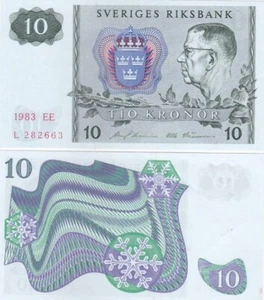 Sweden - 10 Kronor 1983 aUNC / XF P. 52e - different series Lemberg-Zp - Picture 1 of 1