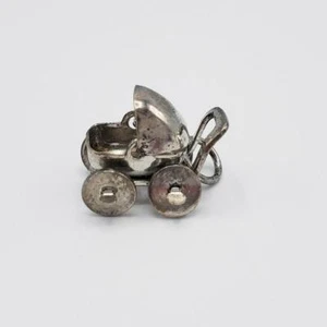 Kleiner Sterling Kinderwagen Charm P & B Sterling - Bild 1 von 5