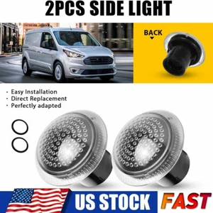 For Ford Transit 2010-2021 Connect 2x Clear Lens Side Fender Housings Light ONLY - Picture 1 of 12