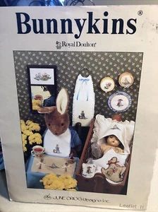 Bunnykins Royal Doulton  Counted Cross Stitch Leaflet #11 June Grigg Baby Bib - Picture 1 of 10
