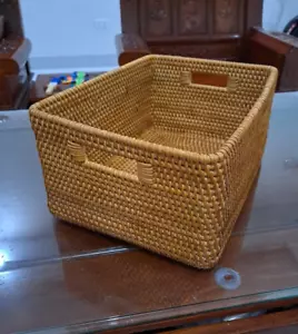 Rectangular rattan tray, hand-woven rattan basket for export - Picture 1 of 3