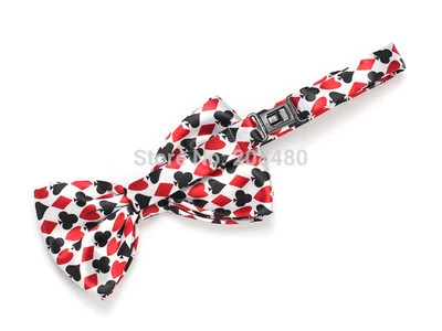 Unisex Símbolo de Tarjetas de Juego Patrón Poker Novedad Moño Corbata - Totalmente Nuevo Foto 1 de 2