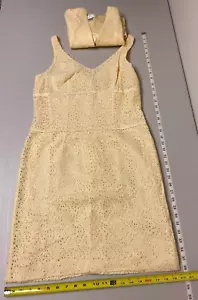 VESTIDO Y CHAQUETA A JUEGO PEQUEÑO SOFISTICADO DISEÑO DE OJALES FLORALES MELOCOTÓN PÁLIDO Y - Imagen 1 de 12