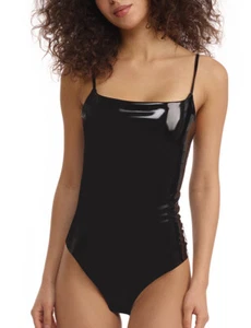 Commando Women's Faux Patent Leather Spaghetti Strap Bodysuit - BDS310 - Picture 1 of 6
