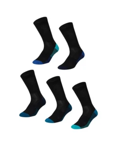 5-Pack Unisex Cotton, Polyester and Elastane Cushioned Super Tough Crew Socks - Picture 1 of 24