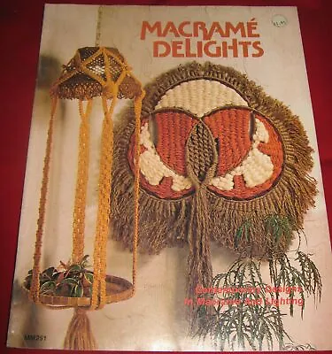Lámpara De Macrame Y Patrones De Arte Colgantes De Pared Delicias De Macramé Libro Artesanal De Colección MM251 • 10.84€