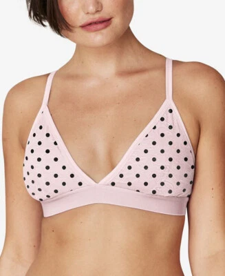Maidenform All Over Lace Triangle Bralette Modern Dot Sandshell XL  - Image 1 of 3