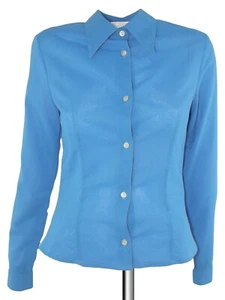 Motivi Camicia Donna Taglia Medium Camicetta Blu Bottoni Manica Lunga Sfiancata - Picture 1 of 13