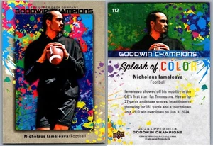 2024 UPPER DECK GOODWIN CHAMPIONS SPLASH OF COLOR - NICHOLAUS LAMALEAVA #112 - Foto 1 di 1