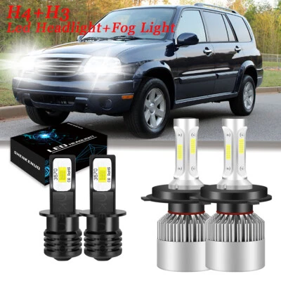 Combo de 4 faros LED altos bajos antiniebla para Suzuki XL-7 2002-2005 6000K Foto 1 de 4