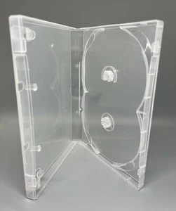 2 Top Quality Original Scanavo 22mm Double (2) DVD Case, Clear, DVD2/ONEXT.KRT - Picture 1 of 4