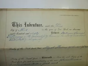 1860 Blue Ink Indenture Deed Middlesex Co. N.J. Document w/Seal - Picture 1 of 13