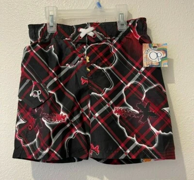 Pantalones cortos/bañador a cuadros negros/rojos para niños talla XS (4-5) - nuevos con etiquetas Foto 1 de 2