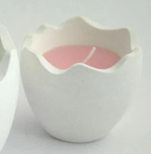 Kerze "Ei" in Gips, klein 7,5x7,5x6,5cm NEU Wachskerze Dekokerze Dekoration - Picture 1 of 1
