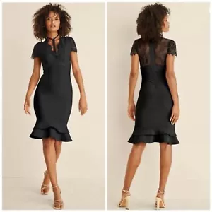 Venus Bandage Trägerkleid schwarz Damen Gr. S glatte Formen Spitzendetail sexy " - Bild 1 von 10