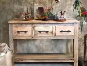 Möbel Kommode Sideboard Schrank Konsole Massivholz Mango Vintage Landhaus-Stil - Bild 1 von 8