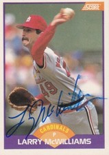 LARRY MCWILLIAMS ST. LOUIS CARDINALS  SIGNED 1989 SCORE CARD #259