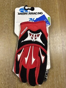 NEW Answer Racing A9 Alpha Gloves Red/Black/White Size Medium MOTOCROSS Offroad - Picture 1 of 8