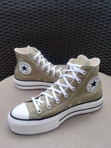 Converse All Star Lift Platform High tops Trainers Khaki Mossy Green Womens UK6 - Picture 1 of 19