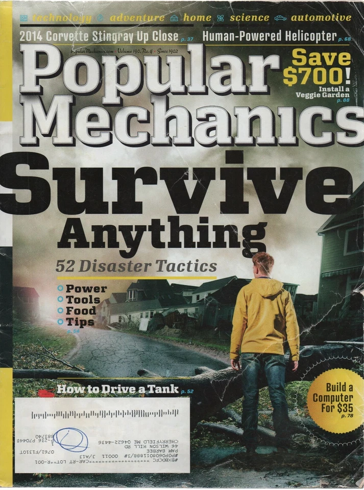 Popular Mechanics - April 2013 - Survive Anything: 52 Disaster Tactics    Foto 1 de 1
