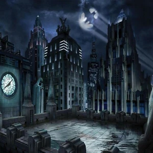1/6th BATMAN Gotham City Rooftop Bat Signal IKEA Detolf 15x15 Diorama Backdrop - Picture 1 of 9