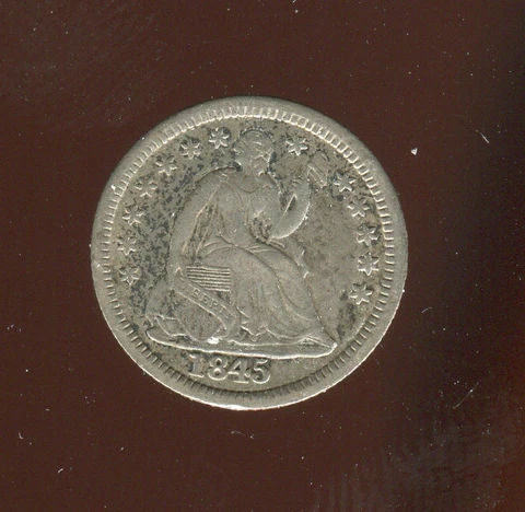 1845 Seated Liberty Half Dime | Almost Uncirculated | Silver | CP1797 Cover