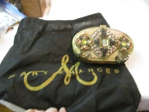 Vintage Mary Frances Clutch Purse Beaded champagne & gold Satin NWT & Dust Bag - Picture 1 of 8