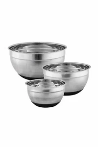 New AVANTI High Quality 3 Piece Ani-Slip Stainless Steel Mixing Bowl Set Durable - Picture 1 of 3